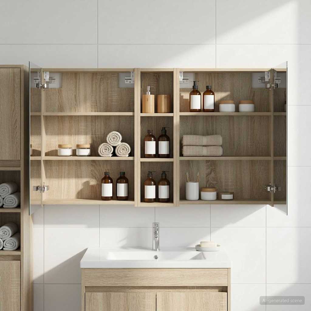 vidaXL Bathroom Cabinet Set 3 pcs 120 x 14.5 x 70 cm Engineered wood