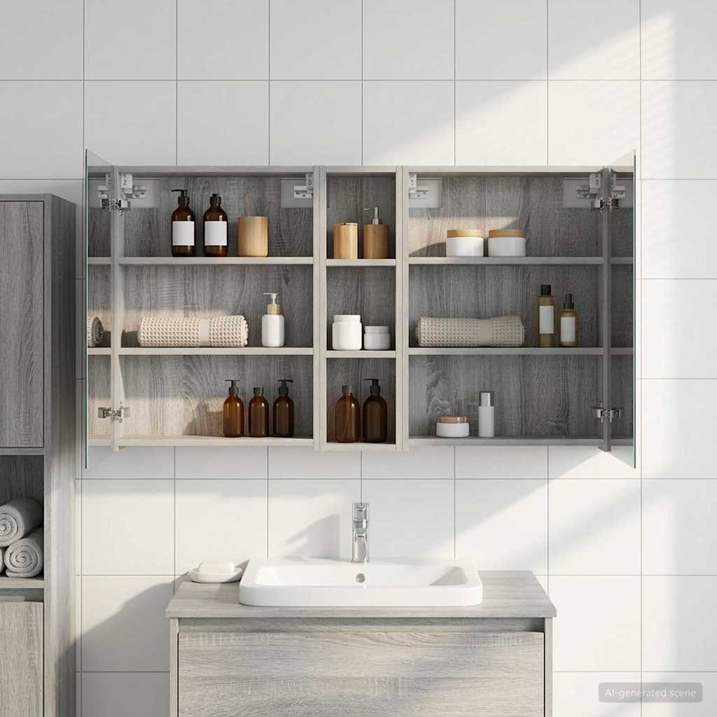 vidaXL Bathroom Cabinet Set 3 pcs 120 x 14.5 x 70 cm Engineered wood