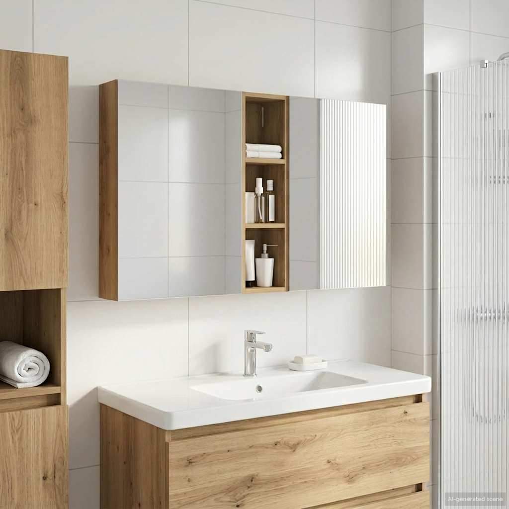 vidaXL Bathroom Cabinet Set 3 pcs 120 x 14.5 x 70 cm Engineered wood
