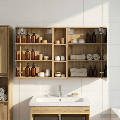 vidaXL Bathroom Cabinet Set 3 pcs 120 x 14.5 x 70 cm Engineered wood