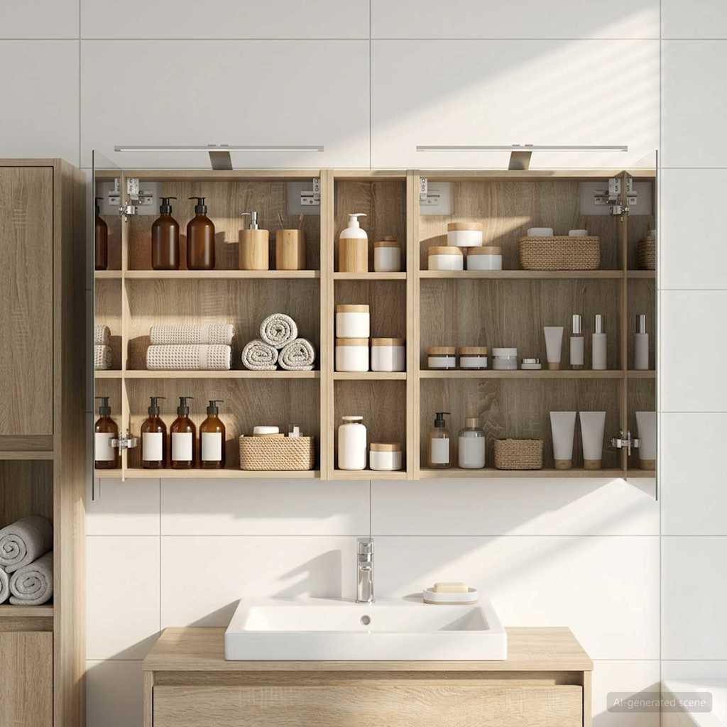 vidaXL Bathroom Cabinet Set 3 pcs 120 x 14.5 x 70 cm Engineered wood