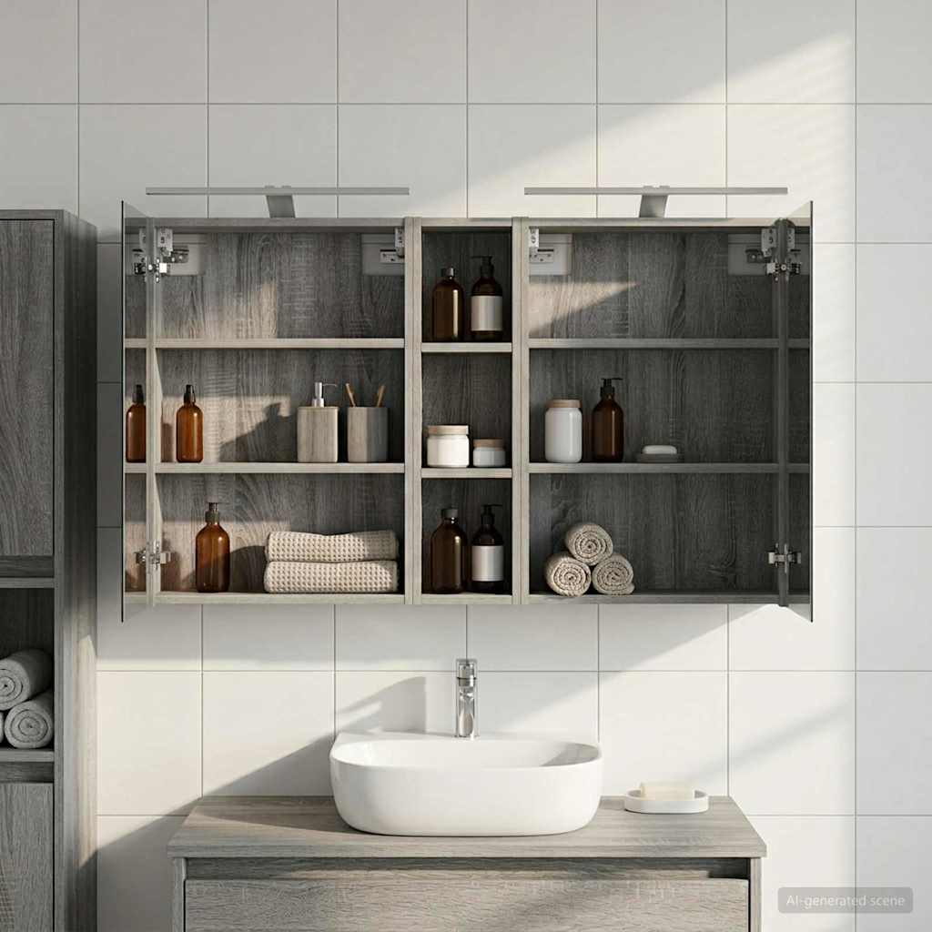 vidaXL Bathroom Cabinet Set 3 pcs 120 x 14.5 x 70 cm Engineered wood