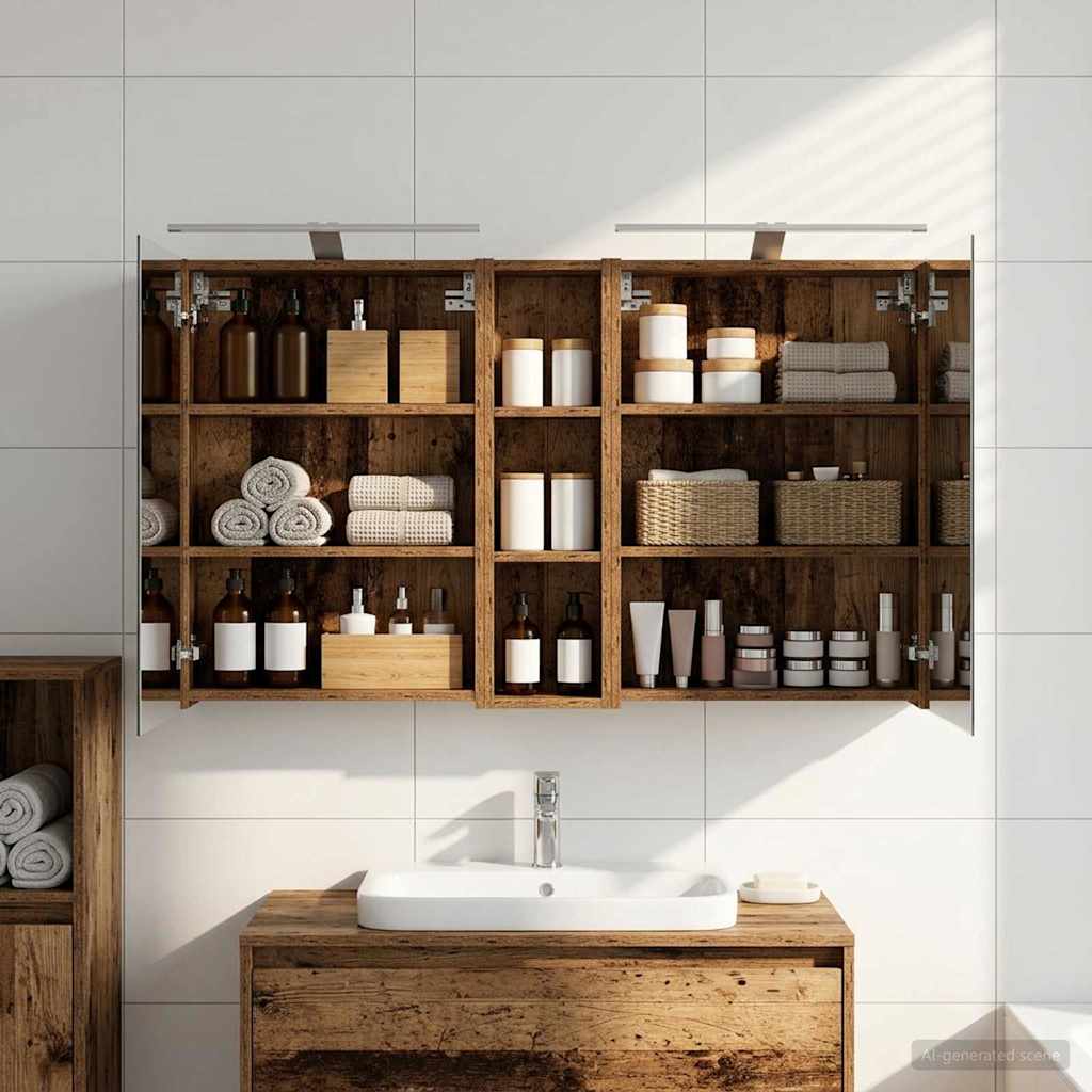 vidaXL Bathroom Cabinet Set 3 pcs 120 x 14.5 x 70 cm Engineered wood