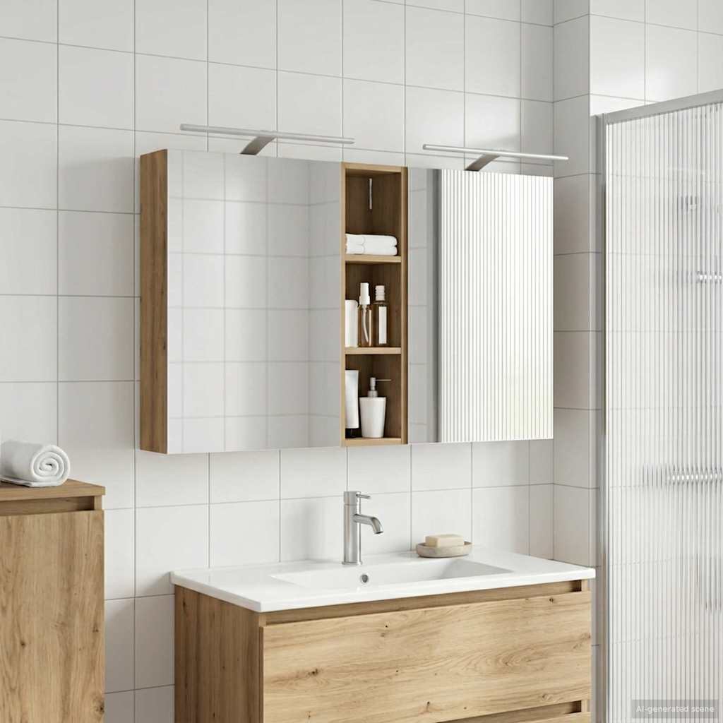 vidaXL Bathroom Cabinet Set 3 pcs 120 x 14.5 x 70 cm Engineered wood