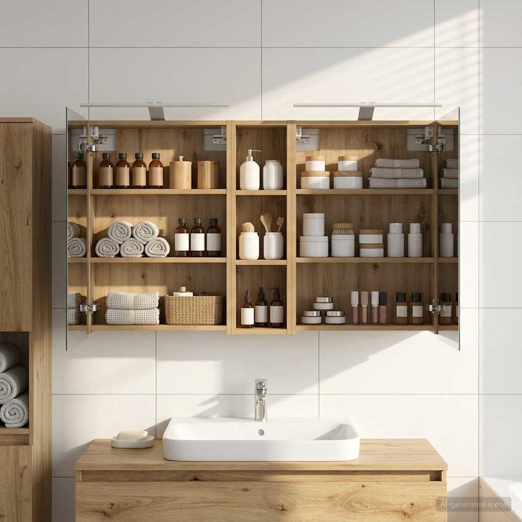 vidaXL Bathroom Cabinet Set 3 pcs 120 x 14.5 x 70 cm Engineered wood