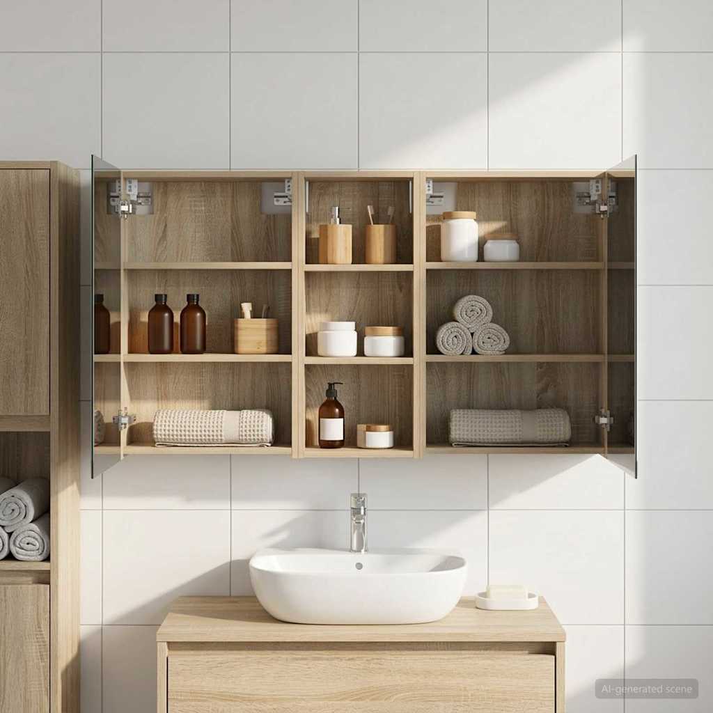 vidaXL Bathroom Cabinet Set 3 pcs 130 x 14.5 x 70 cm Engineered wood