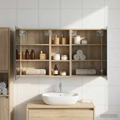vidaXL Bathroom Cabinet Set 3 pcs 130 x 14.5 x 70 cm Engineered wood