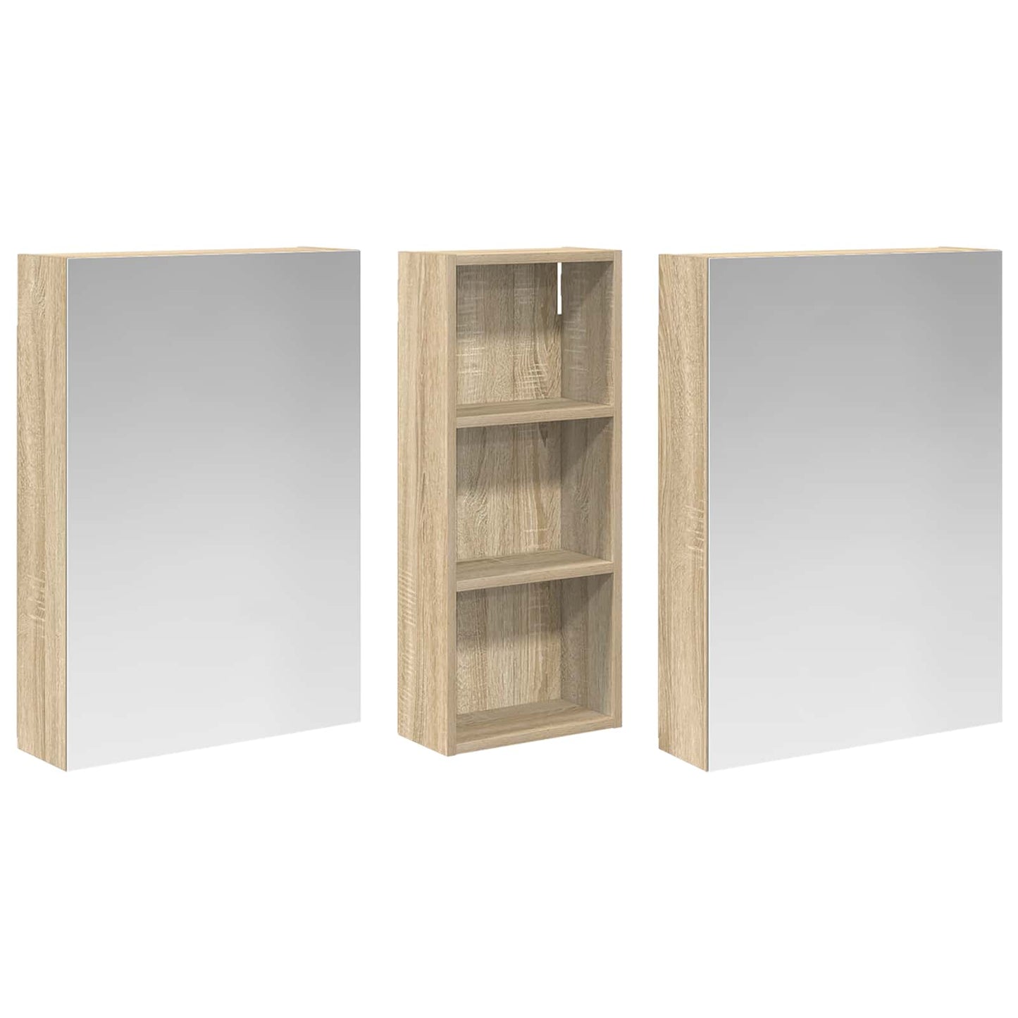 vidaXL Bathroom Cabinet Set 3 pcs 130 x 14.5 x 70 cm Engineered wood