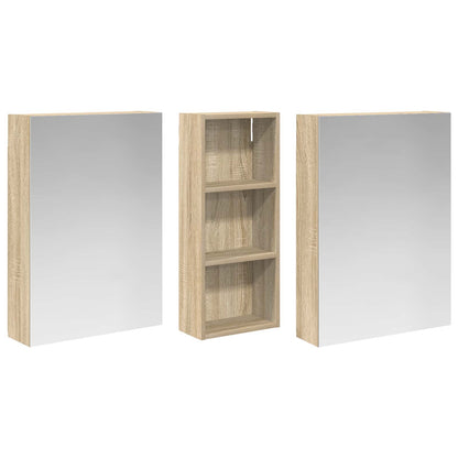 vidaXL Bathroom Cabinet Set 3 pcs 130 x 14.5 x 70 cm Engineered wood