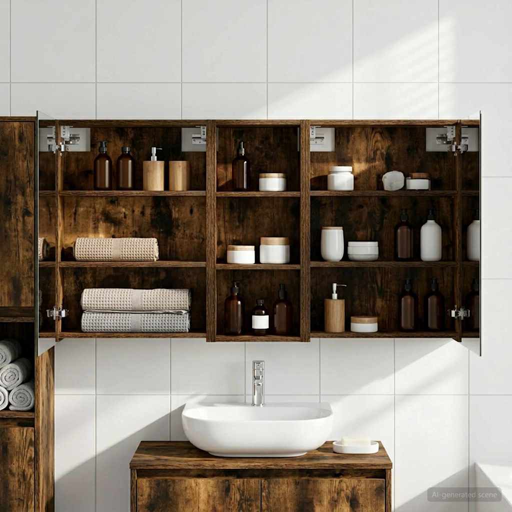 vidaXL Bathroom Cabinet Set 3 pcs 130 x 14.5 x 70 cm Engineered wood