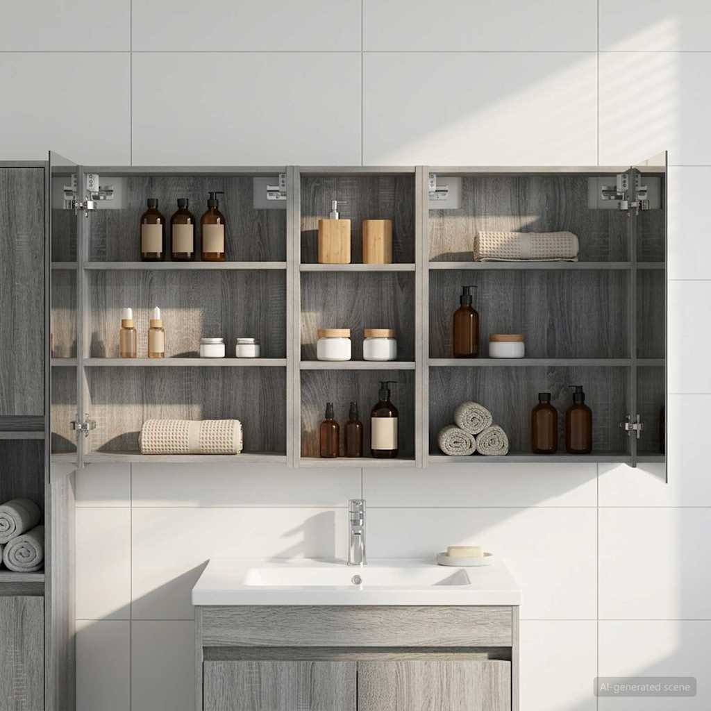 vidaXL Bathroom Cabinet Set 3 pcs 130 x 14.5 x 70 cm Engineered wood