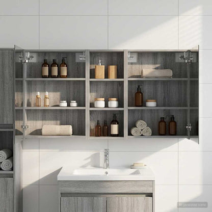 vidaXL Bathroom Cabinet Set 3 pcs 130 x 14.5 x 70 cm Engineered wood