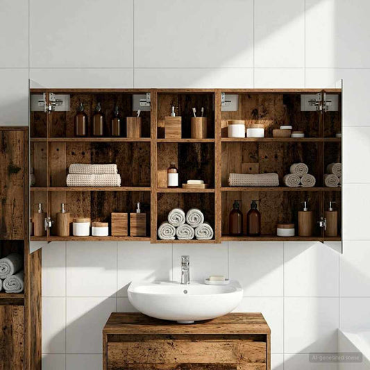 vidaXL Bathroom Cabinet Set 3 pcs 130 x 14.5 x 70 cm Engineered wood