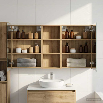 vidaXL Bathroom Cabinet Set 3 pcs 130 x 14.5 x 70 cm Engineered wood