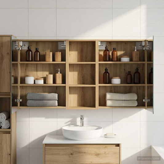 vidaXL Bathroom Cabinet Set 3 pcs 130 x 14.5 x 70 cm Engineered wood