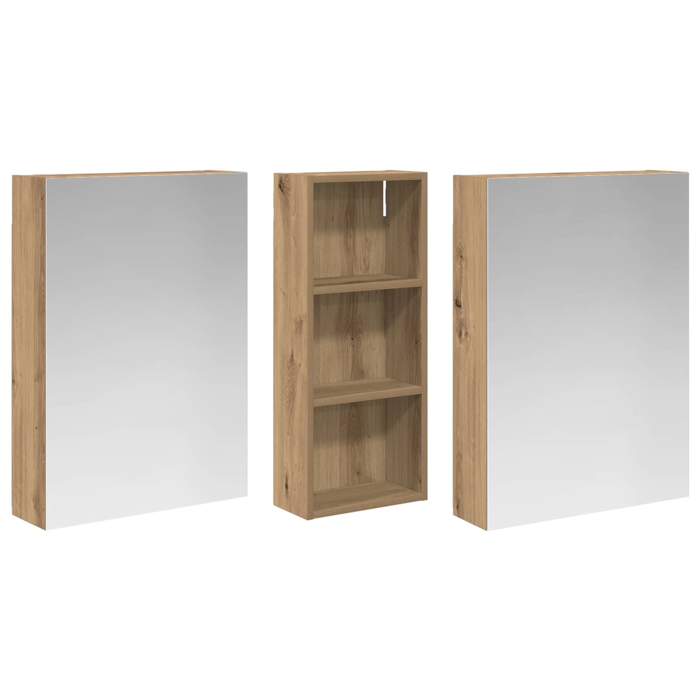 vidaXL Bathroom Cabinet Set 3 pcs 130 x 14.5 x 70 cm Engineered wood