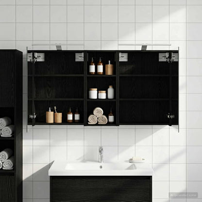 vidaXL Bathroom Cabinet Set 3 pcs 130 x 14.5 x 70 cm Engineered wood