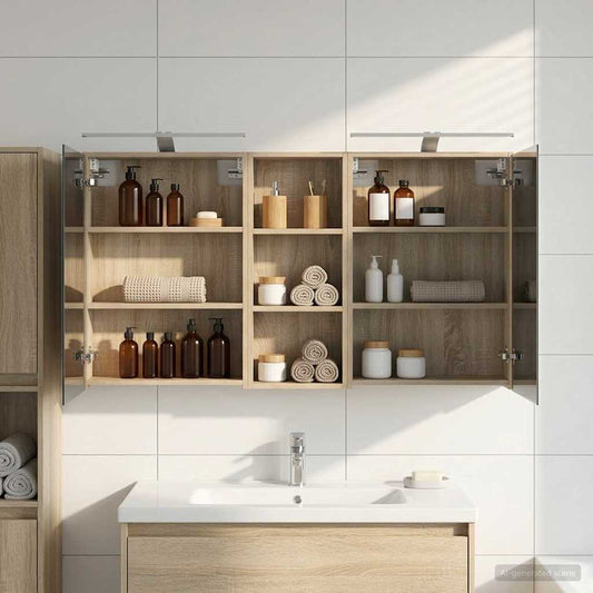 vidaXL Bathroom Cabinet Set 3 pcs 130 x 14.5 x 70 cm Engineered wood