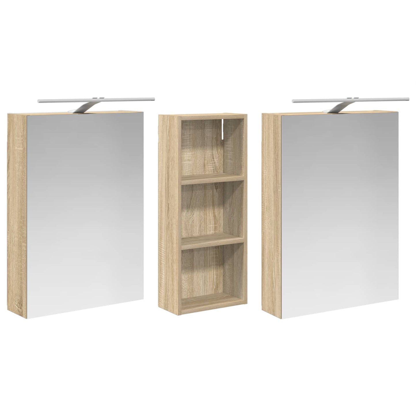vidaXL Bathroom Cabinet Set 3 pcs 130 x 14.5 x 70 cm Engineered wood