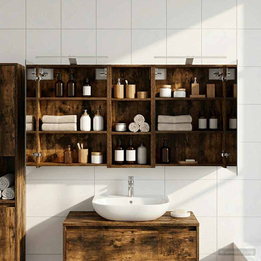 vidaXL Bathroom Cabinet Set 3 pcs 130 x 14.5 x 70 cm Engineered wood