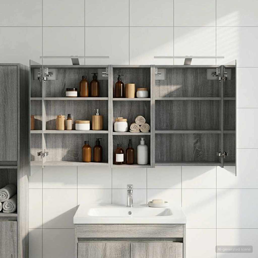 vidaXL Bathroom Cabinet Set 3 pcs 130 x 14.5 x 70 cm Engineered wood