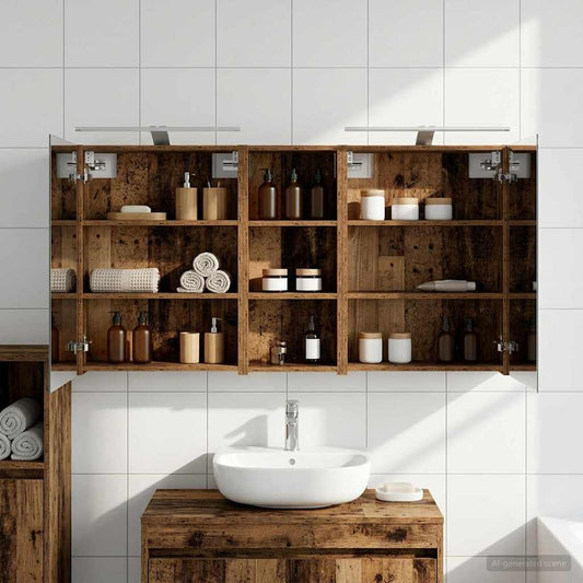 vidaXL Bathroom Cabinet Set 3 pcs 130 x 14.5 x 70 cm Engineered wood
