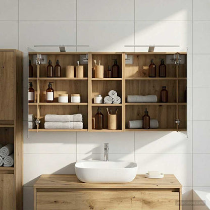 vidaXL Bathroom Cabinet Set 3 pcs 130 x 14.5 x 70 cm Engineered wood