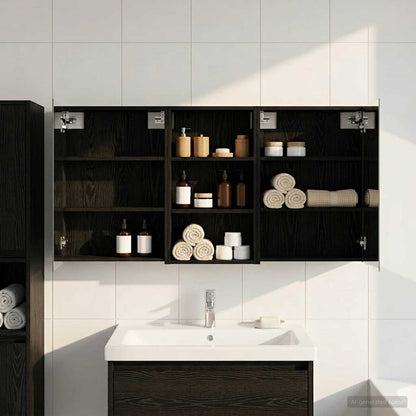 vidaXL Bathroom Cabinet Set 3 pcs 140 x 14.5 x 70 cm Engineered wood