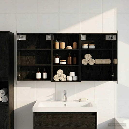 vidaXL Bathroom Cabinet Set 3 pcs 140 x 14.5 x 70 cm Engineered wood
