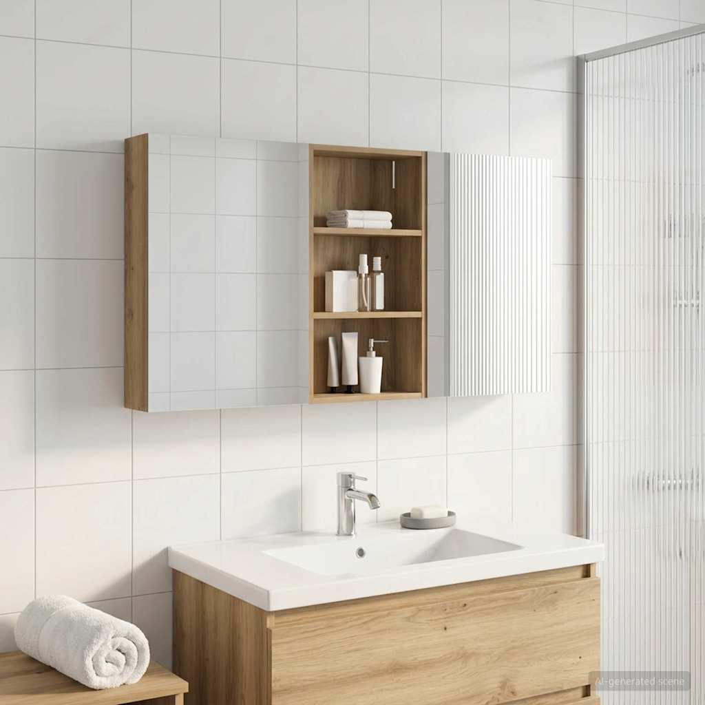 vidaXL Bathroom Cabinet Set 3 pcs 140 x 14.5 x 70 cm Engineered wood