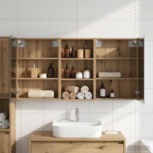 vidaXL Bathroom Cabinet Set 3 pcs 140 x 14.5 x 70 cm Engineered wood