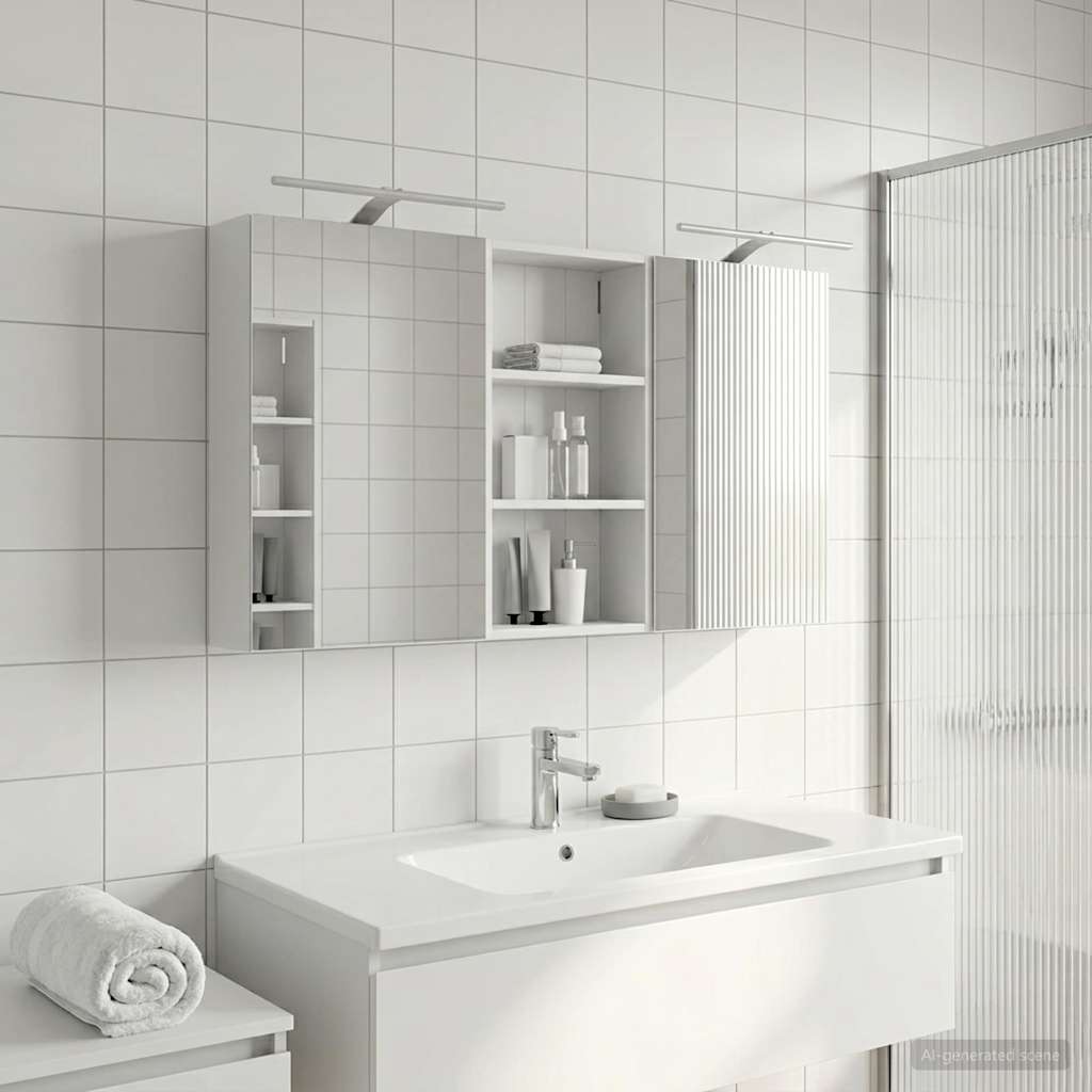vidaXL Bathroom Cabinet Set 3 pcs 140 x 14.5 x 70 cm Engineered wood