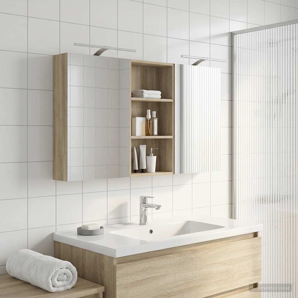 vidaXL Bathroom Cabinet Set 3 pcs 140 x 14.5 x 70 cm Engineered wood