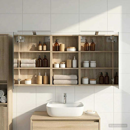vidaXL Bathroom Cabinet Set 3 pcs 140 x 14.5 x 70 cm Engineered wood