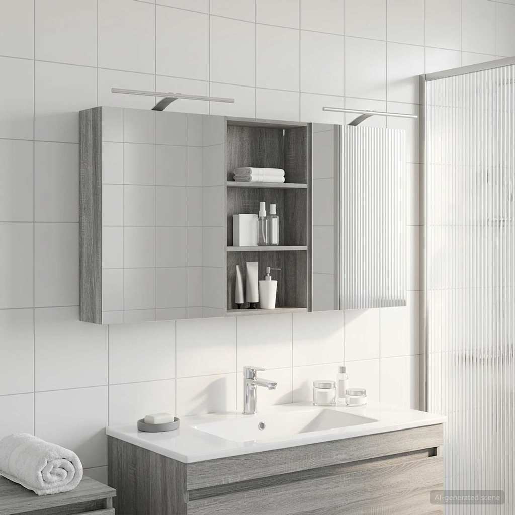 vidaXL Bathroom Cabinet Set 3 pcs 140 x 14.5 x 70 cm Engineered wood
