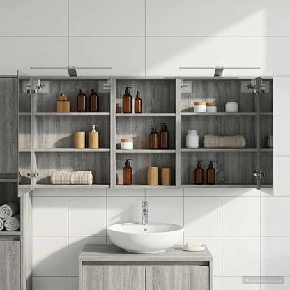 vidaXL Bathroom Cabinet Set 3 pcs 140 x 14.5 x 70 cm Engineered wood
