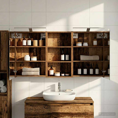 vidaXL Bathroom Cabinet Set 3 pcs 140 x 14.5 x 70 cm Engineered wood
