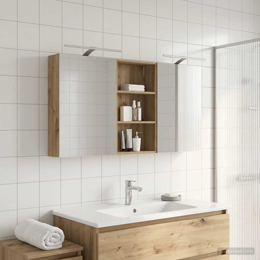 vidaXL Bathroom Cabinet Set 3 pcs 140 x 14.5 x 70 cm Engineered wood