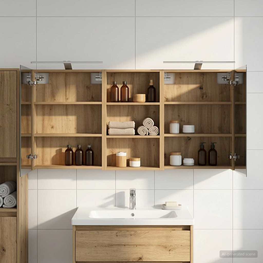 vidaXL Bathroom Cabinet Set 3 pcs 140 x 14.5 x 70 cm Engineered wood