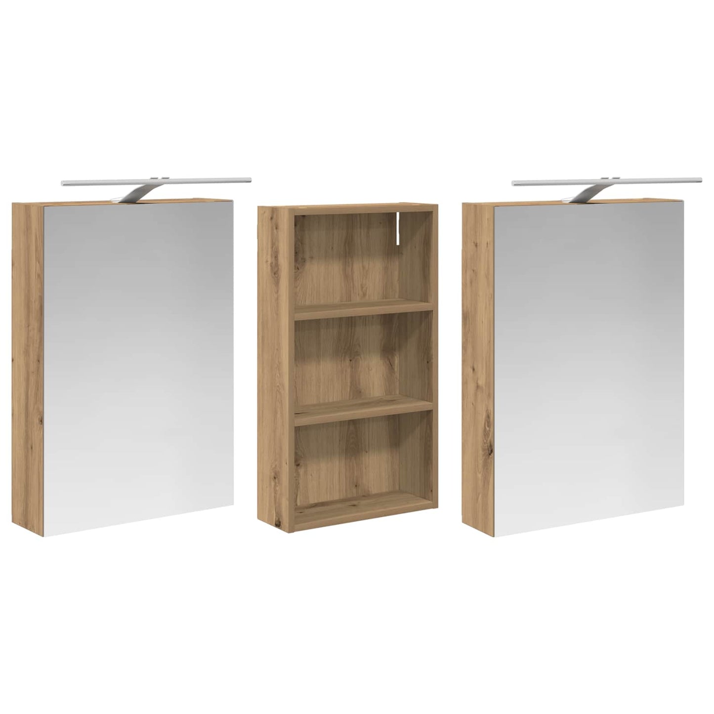 vidaXL Bathroom Cabinet Set 3 pcs 140 x 14.5 x 70 cm Engineered wood