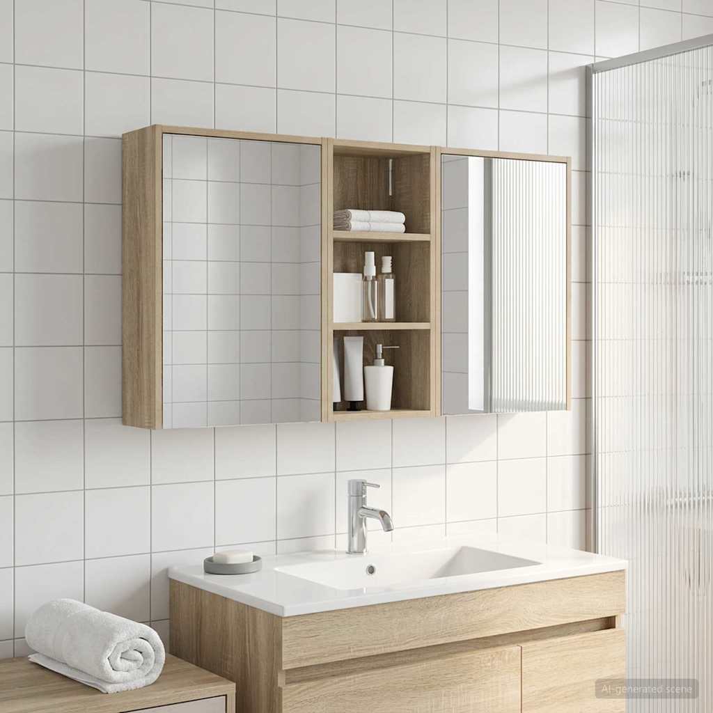 vidaXL Bathroom Cabinet Set 3 pcs 116 x 16 x 62.5 cm Engineered wood