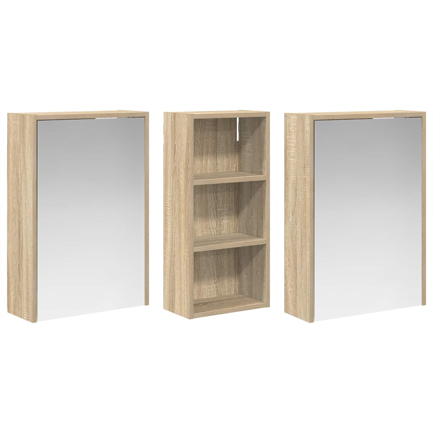 vidaXL Bathroom Cabinet Set 3 pcs 116 x 16 x 62.5 cm Engineered wood
