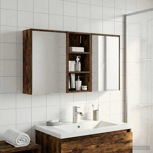 vidaXL Bathroom Cabinet Set 3 pcs 116 x 16 x 62.5 cm Engineered wood