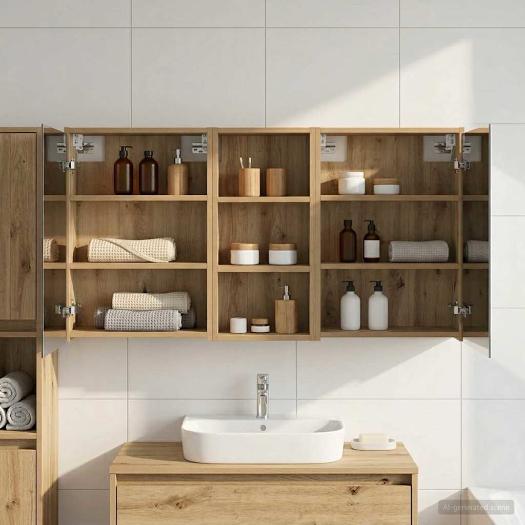 vidaXL Bathroom Cabinet Set 3 pcs 116 x 16 x 62.5 cm Engineered wood