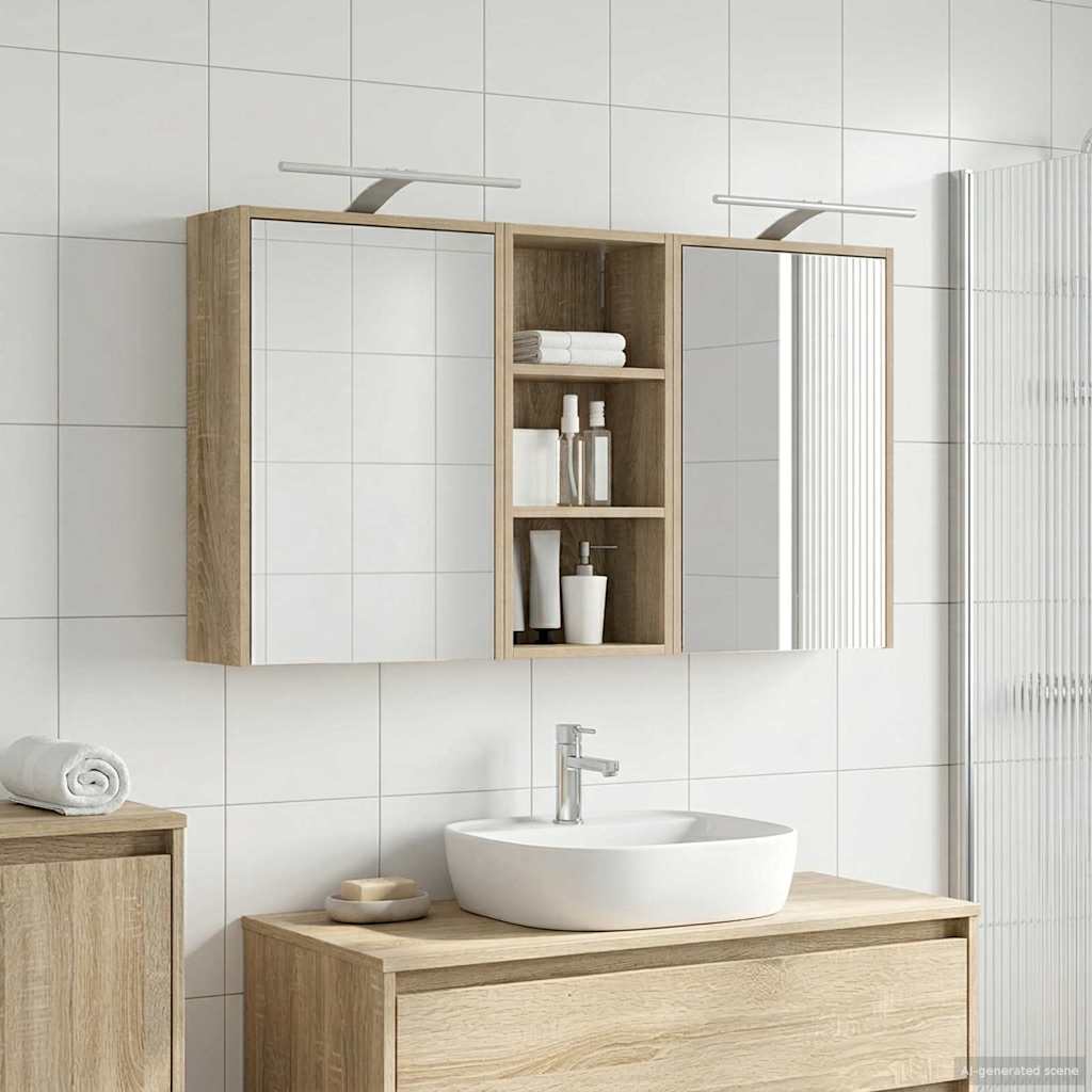 vidaXL Bathroom Cabinet Set 3 pcs 116 x 16 x 62.5 cm Engineered wood