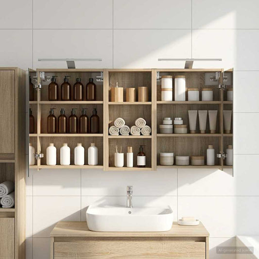 vidaXL Bathroom Cabinet Set 3 pcs 116 x 16 x 62.5 cm Engineered wood