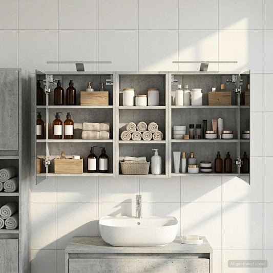 vidaXL Bathroom Cabinet Set 3 pcs 116 x 16 x 62.5 cm Engineered wood