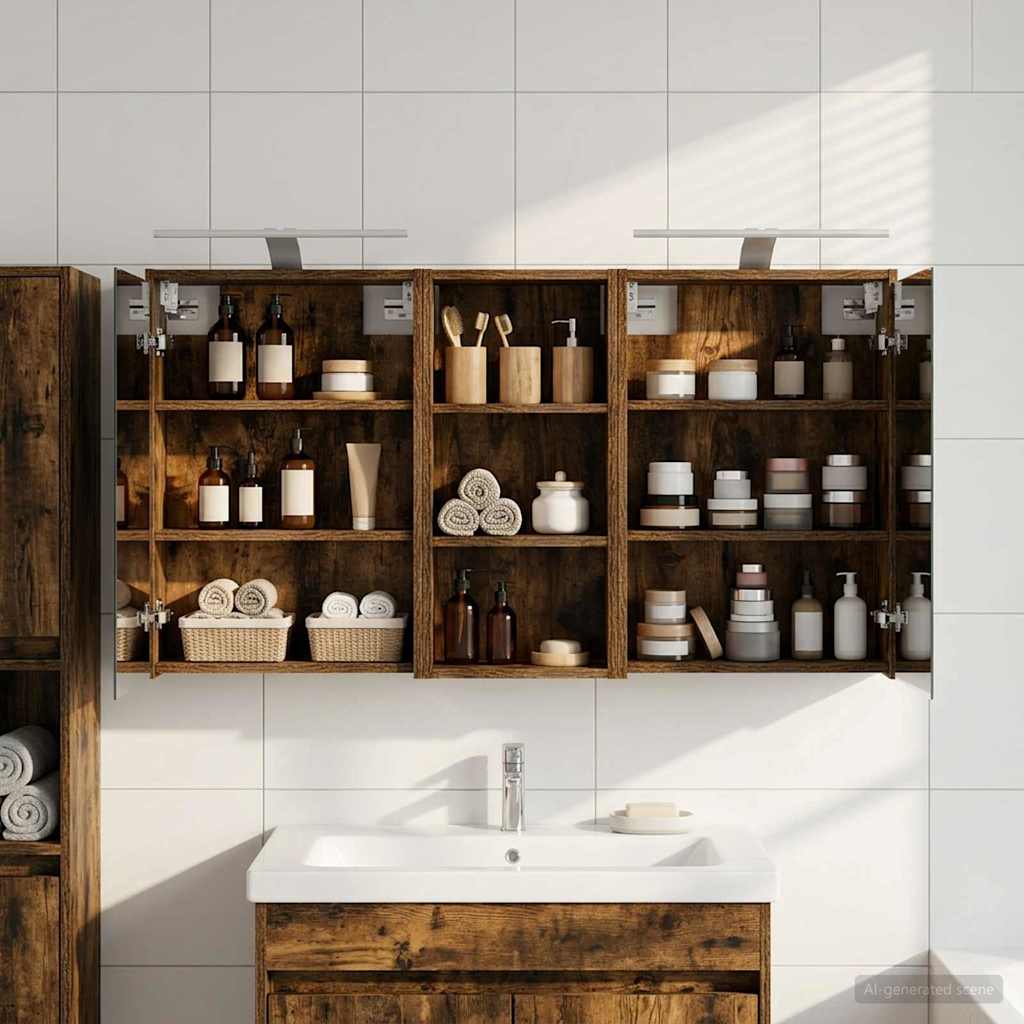 vidaXL Bathroom Cabinet Set 3 pcs 116 x 16 x 62.5 cm Engineered wood