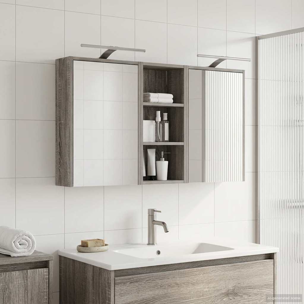 vidaXL Bathroom Cabinet Set 3 pcs 116 x 16 x 62.5 cm Engineered wood