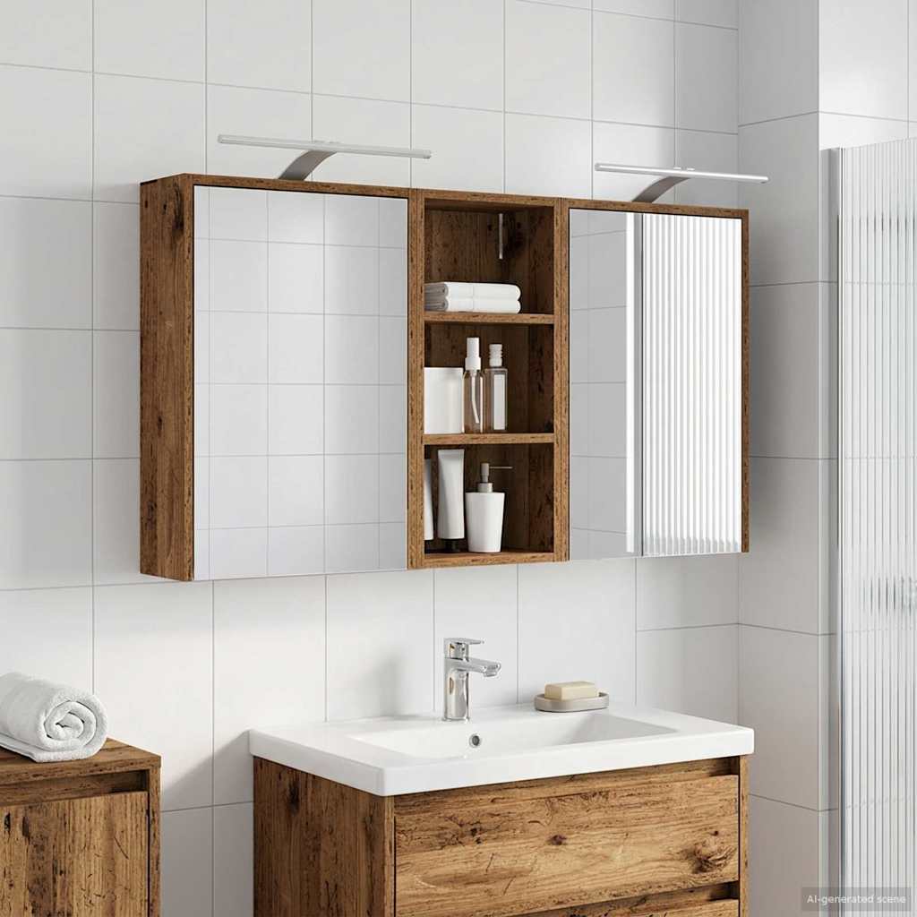 vidaXL Bathroom Cabinet Set 3 pcs 116 x 16 x 62.5 cm Engineered wood